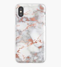 Rose Gold Glitter White Marble iPhone Case