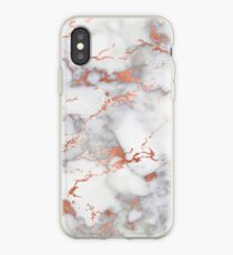 Rose Gold Glitter White Marble iPhone Case