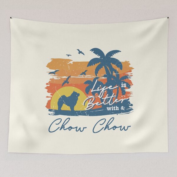 Item preview, Life is Better With Chow Chow Beach Sunset Retro Vintage designed and sold by rafaeltto.