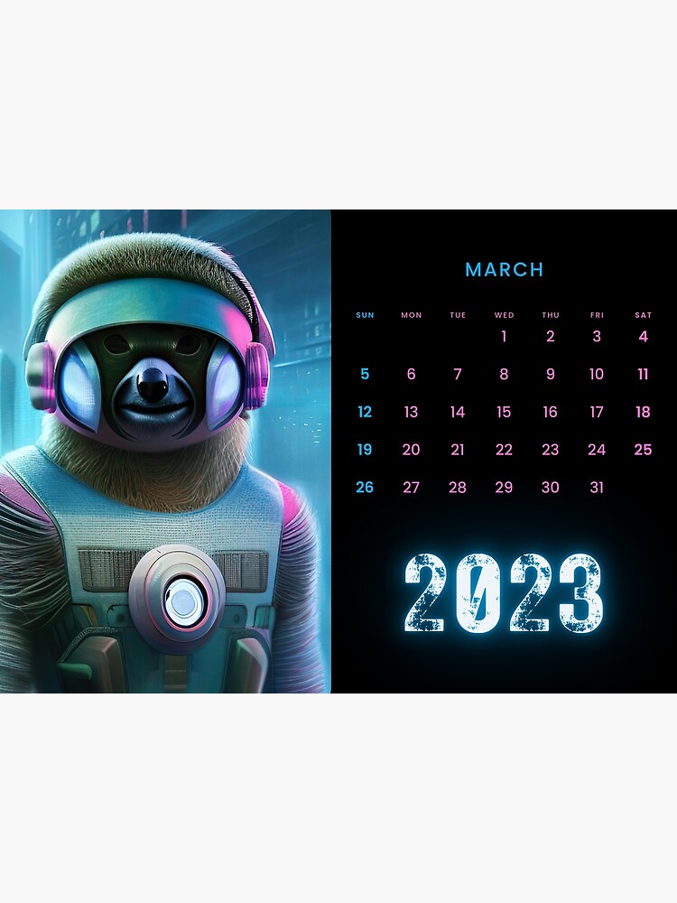 "March 2023 cyberpunk calendar" Poster for Sale by SimonSaysStuff