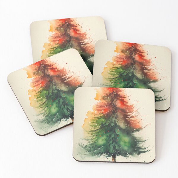 Item preview, Retro vintage Christmas tree Watercolor designed and sold by printiesart.