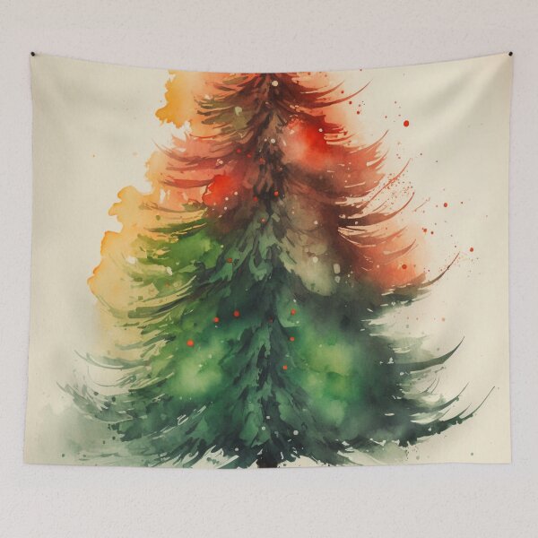 Item preview, Retro vintage Christmas tree Watercolor designed and sold by printiesart.