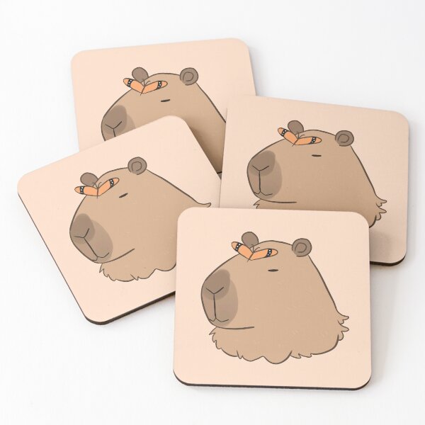 Item preview, Cute cartoon Capybara with a butterfly designed and sold by Yarafantasyart.
