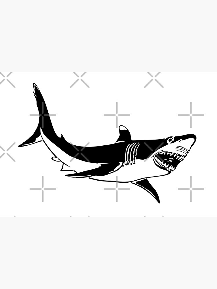 Discover black and white shark, big fish Bath Mat