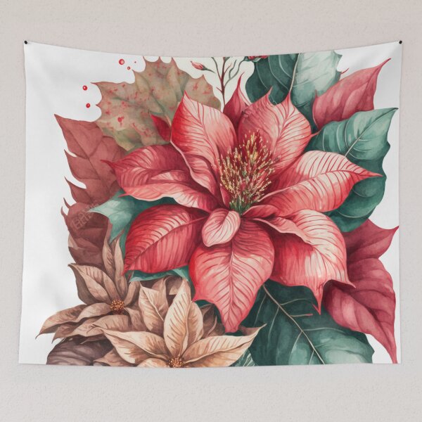 Artikelvorschau, Aquarell Weihnachtsstern 03 entworfen und verkauft von printiesart.