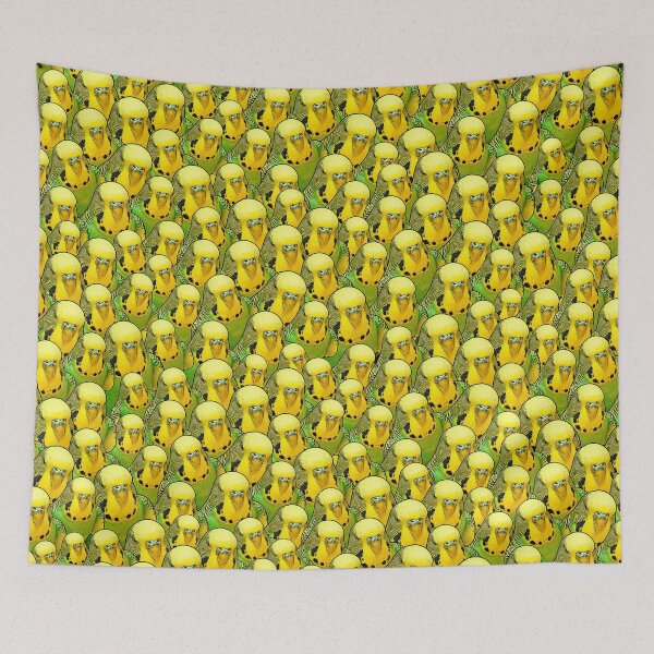 Item preview, Yellow Budgie Crowd Funny Pattern designed and sold by Alienphysique.