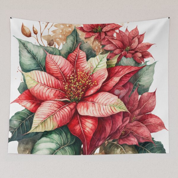 Artikelvorschau, Aquarell Weihnachtsstern 04 entworfen und verkauft von printiesart.