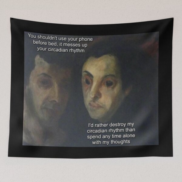 Item preview, You Shouldn't use phone before bed, it messes up your circadian rhythm - Thanksgiving, Christmas And Birthday Party Gift Ideas for Classic Memes Lovers and Fans designed and sold by Memeing Everything.