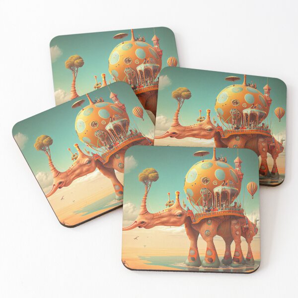 Item preview, Surreal magic metaphysic elephant with hot air balloon designed and sold by ladarkepoque.