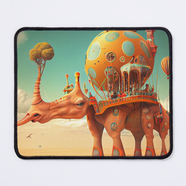 Item preview, Surreal magic metaphysic elephant with hot air balloon designed and sold by ladarkepoque.