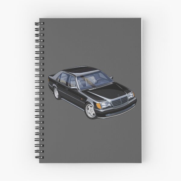 Item preview, German sedan Illustration Artwork S 500 Mercedes W140 Black youngtimer classic  designed and sold by SketchNinja.