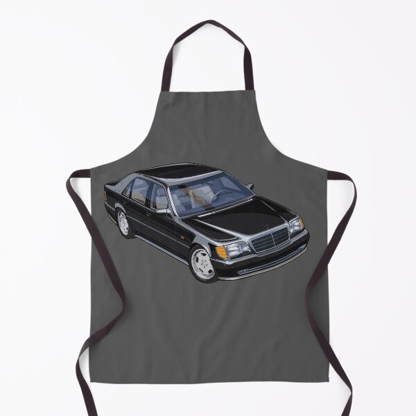 Item preview, German sedan Illustration Artwork S 500 Mercedes W140 Black youngtimer classic  designed and sold by SketchNinja.
