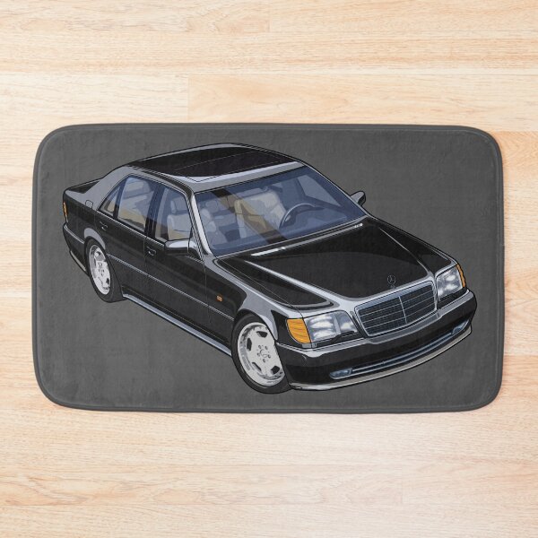Item preview, German sedan Illustration Artwork S 500 Mercedes W140 Black youngtimer classic designed and sold by SketchNinja.