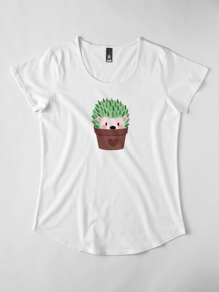 Alternate view of Hedgehogs disguised as cactuses Premium Scoop T-Shirt