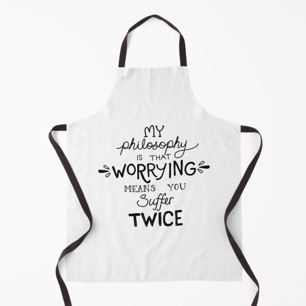 Item preview, My Philosophy is that Worrying means you Suffer Twice Typography (Black Version) designed and sold by EssenzaJewelry.