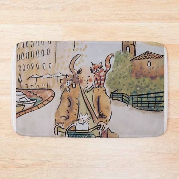 Item preview, Man riding on a bicycle with his cats designed and sold by Lemady.