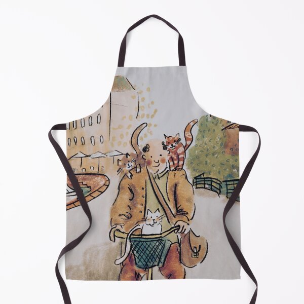 Item preview, Man riding on a bicycle with his cats designed and sold by Lemady.