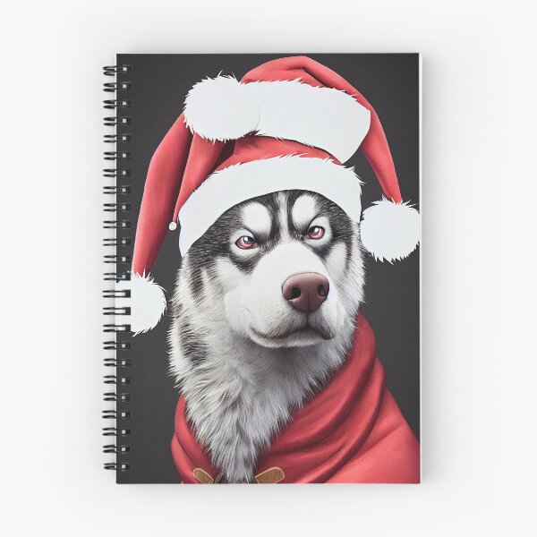 Item preview, Husky navideño con sombrero rojo. Lindo husky siberiano en el sombrero de Santa. Feliz navidad. designed and sold by MimozaStudio.