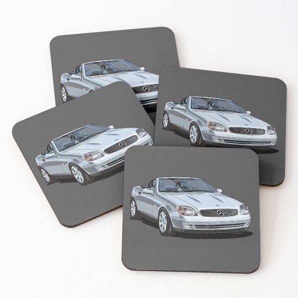 Item preview, Artwork German roadster Illustration Artwork SLK Mercedes R170 Silver youngtimer future classic  designed and sold by SketchNinja.