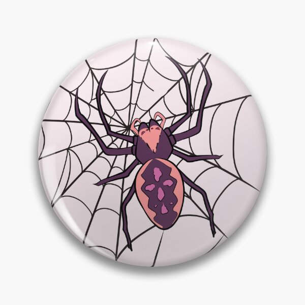 Artikelvorschau, Rosa Spinne auf Spinnennetz, gruselige Spinnweben entworfen und verkauft von CreativeDraws42.