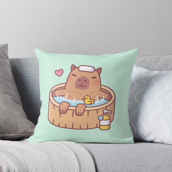 Item preview, Cute Capybara and Ducky Relaxing in Hot Bath designed and sold by rustydoodle.