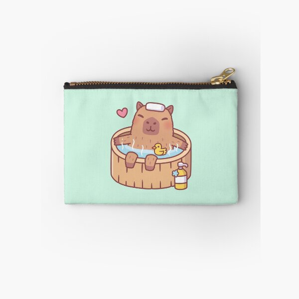 Item preview, Cute Capybara and Ducky Relaxing in Hot Bath designed and sold by rustydoodle.