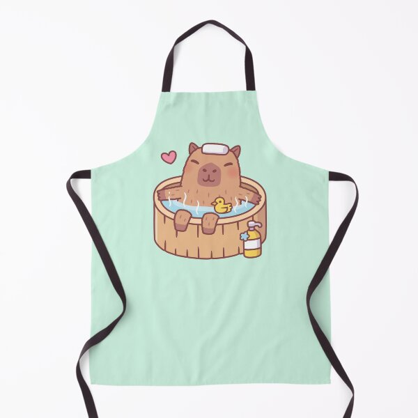 Item preview, Cute Capybara and Ducky Relaxing in Hot Bath designed and sold by rustydoodle.