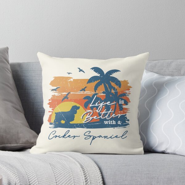 Item preview, Life is Better With Cocker Spaniel Beach Sunset Retro Vintage designed and sold by rafaeltto.