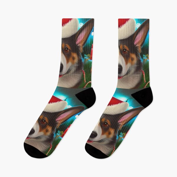 Item preview, Christmas Cardigan Welsh Corgi Wearing A Santa Hat designed and sold by ZenEverAI.
