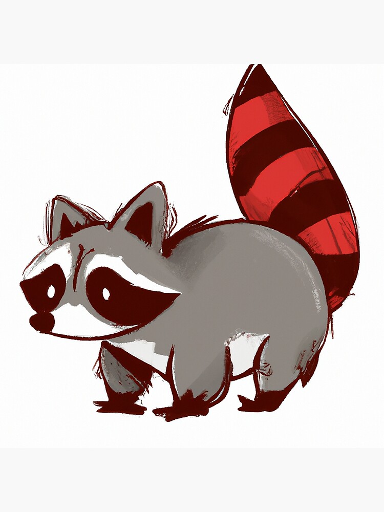 Cute Raccoon Drawing\