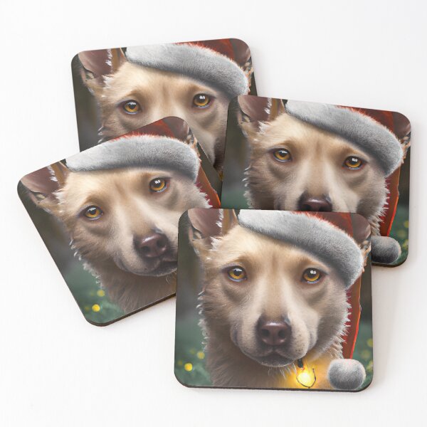 Item preview, Christmas Carolina Dog Wearing A Santa Hat designed and sold by ZenEverAI.
