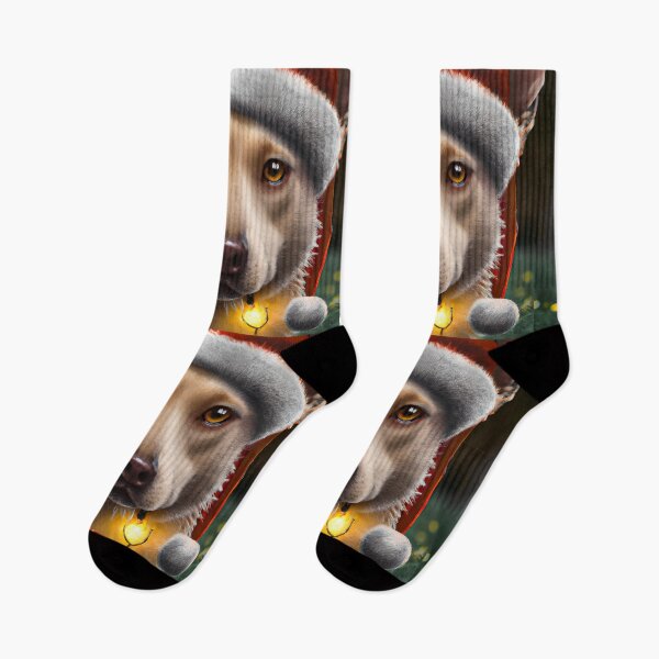 Item preview, Christmas Carolina Dog Wearing A Santa Hat designed and sold by ZenEverAI.