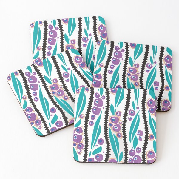 Item preview, EA Séguy botanical floral print – lilac and turquoise designed and sold by rpvga.
