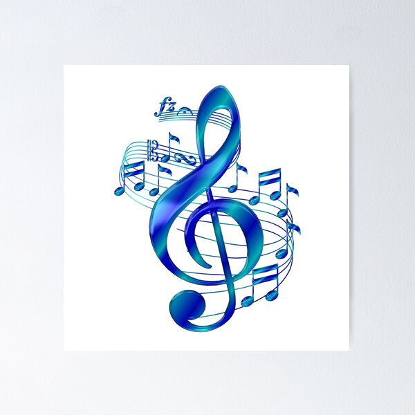 Blue treble clef icon - Free blue music icons