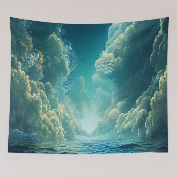 Item preview, Fantasy sea and dark ocean misty clouds designed and sold by aventi24.