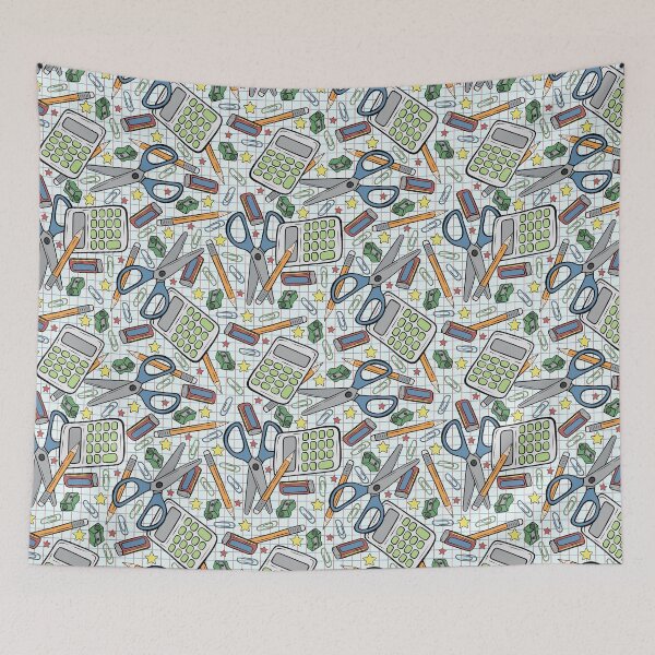 Item preview, Stationary Back to School Pattern Design on Grid designed and sold by CreativeDraws42.