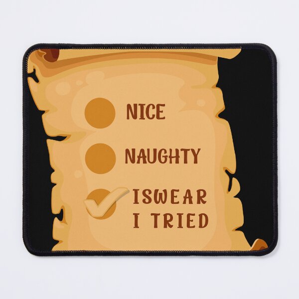 Item preview, Nice Naughty I Swear I Tried Christmas Funny Checklist designed and sold by FROUZA Design.