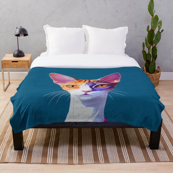 Item preview, Playful Watercolor Cornish Rex cat designed and sold by AppleElf.
