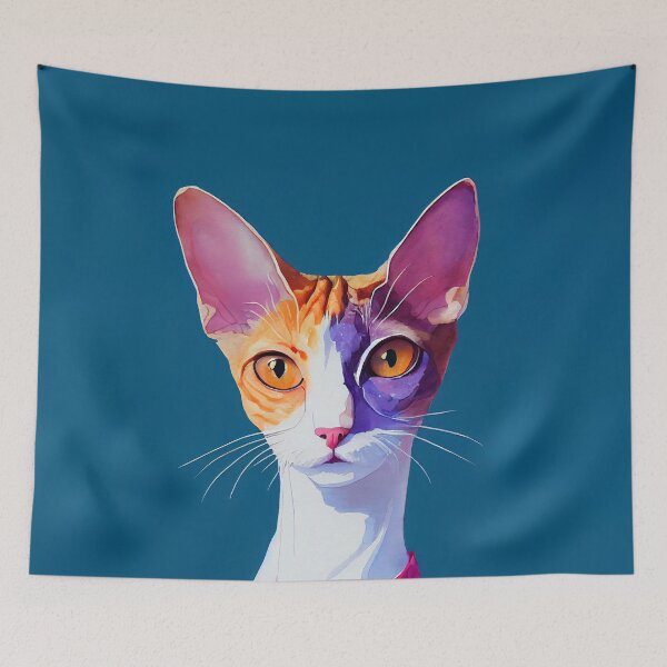 Item preview, Playful Watercolor Cornish Rex cat designed and sold by AppleElf.