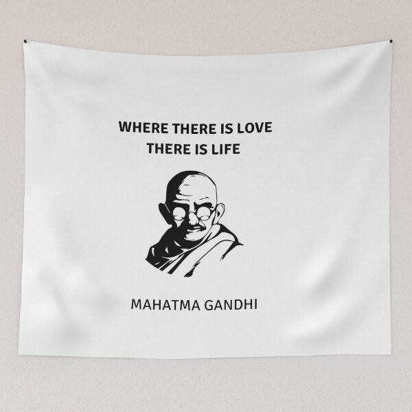 Item preview, Gandhi Portrait - Where there is love there is life designed and sold by Inspirationmotivation.