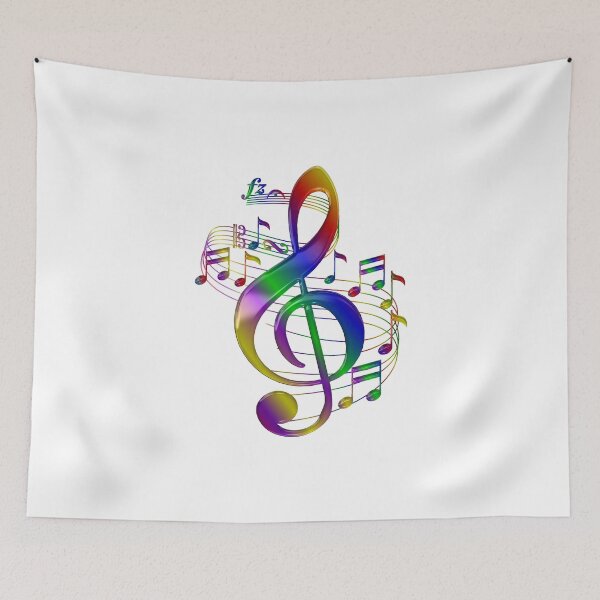 Item preview, Colorful Treble Clef With Music Notes designed and sold by CoolDoodles.