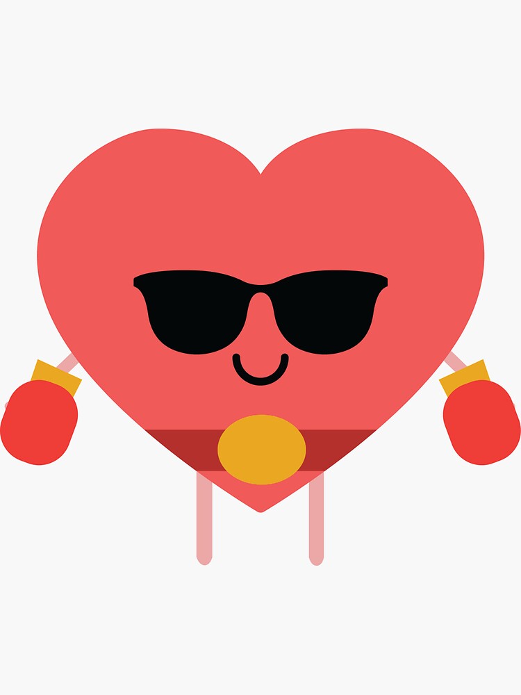 "Boxing Heart Emoji " Sticker by HippoEmo Redbubble