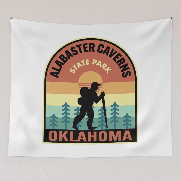 Item preview, Alabaster Caverns State Park Oklahoma Retro Hiking designed and sold by HalpinDesign.
