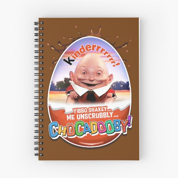 Aperçu de l'œuvre Chocadooby ! ENFANTRRRR ! (avec splat) The Kinder Egg Humpty Dumpty Man - classique culte effrayant des années 1980 Surprise Ad créée et vendue par RetroTeeStudio.