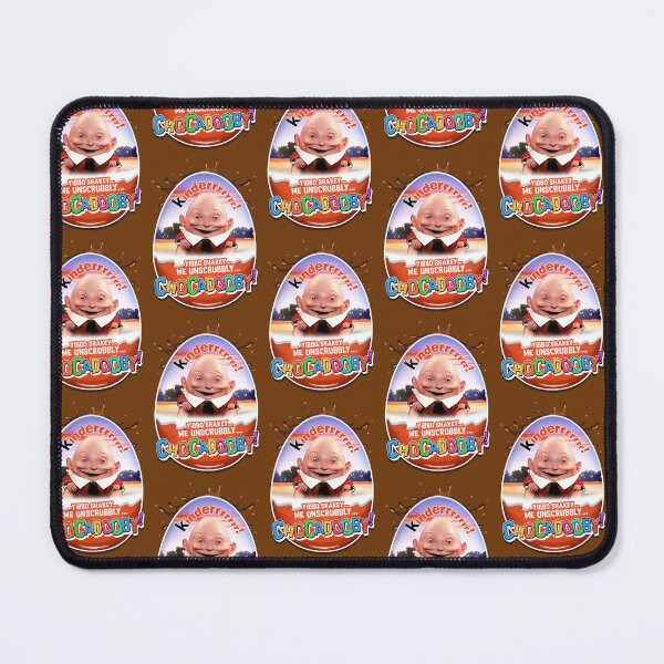 Item preview, Chocadooby! KINDERRRR! (with splat) The Kinder Egg Humpty Dumpty Man - creepy cult classic 1980s Surprise Ad designed and sold by RetroTeeStudio.