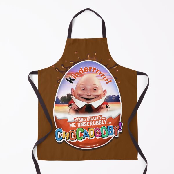 Item preview, Chocadooby! KINDERRRR! (with splat) The Kinder Egg Humpty Dumpty Man - creepy cult classic 1980s Surprise Ad designed and sold by RetroTeeStudio.
