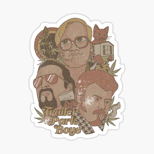 Trailer Park - Trailer Park Boys Neun Dosen Ravioli - Trailer Park Boys Illustrierte Köpfe - Trailer Park Boys Die Jungs mit Waffen - Trailer Park Boys 90er Rückblick - Trailer Park Boys In the Weeds Sticker