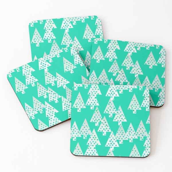 Item preview, Modern Flower Christmas Trees, Sea Foam Green designed and sold by Marymarice.