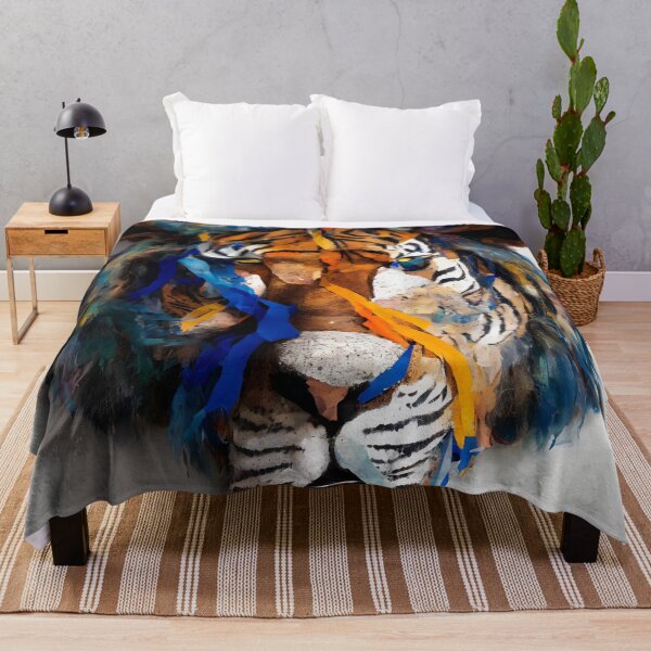 Item preview, Closup portrait of Tiger head, lion fur made from ribbons and party confetti , concept art, huge scale, high detail designed and sold by DrawItOnce.