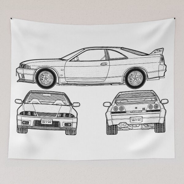 Item preview, Illustration NISSAN Skyline collection GT-R R 33 Artwork lines designed and sold by SketchNinja.